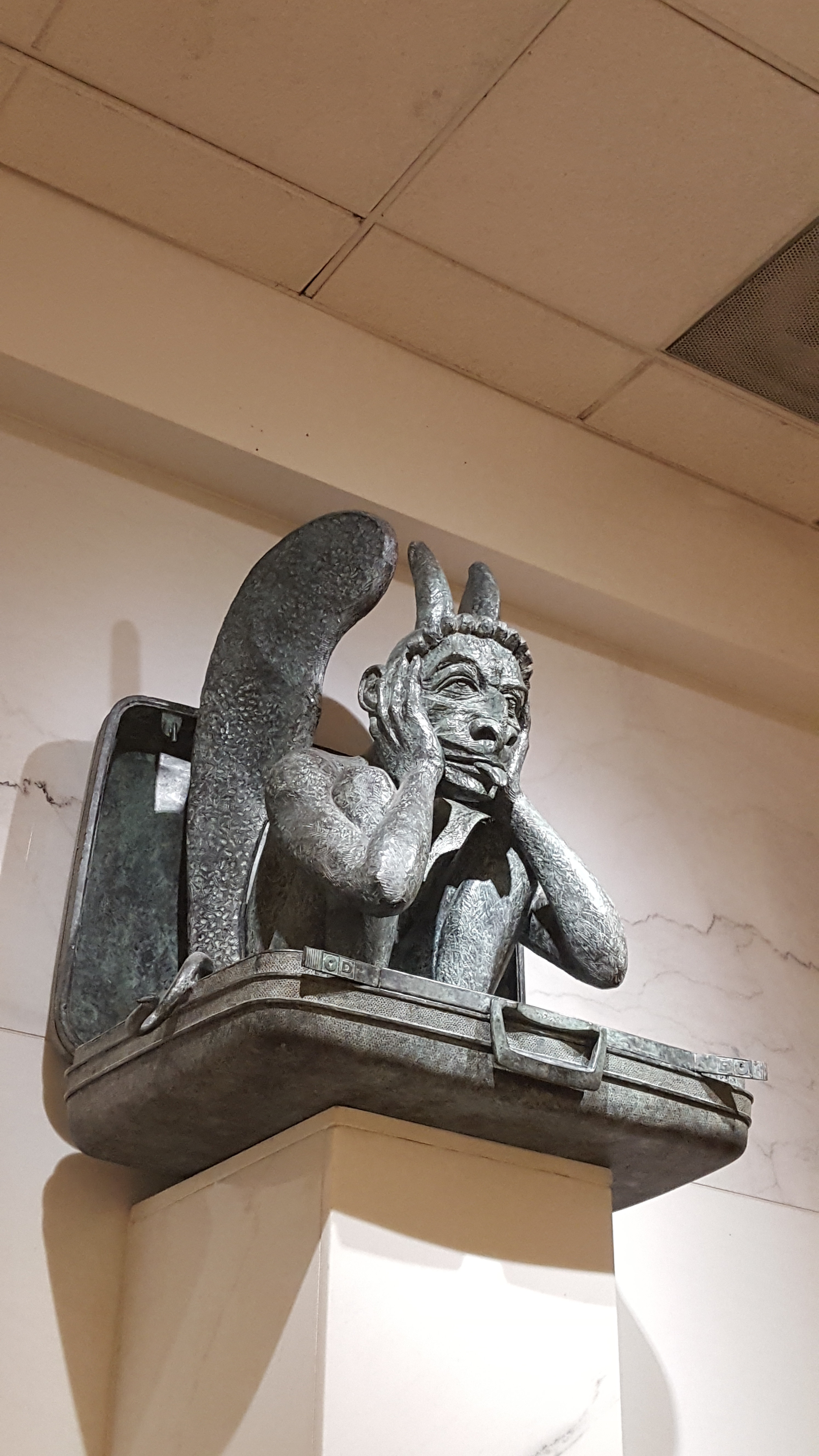 Notre Denver gargoyle sculpture at Denver International Airport