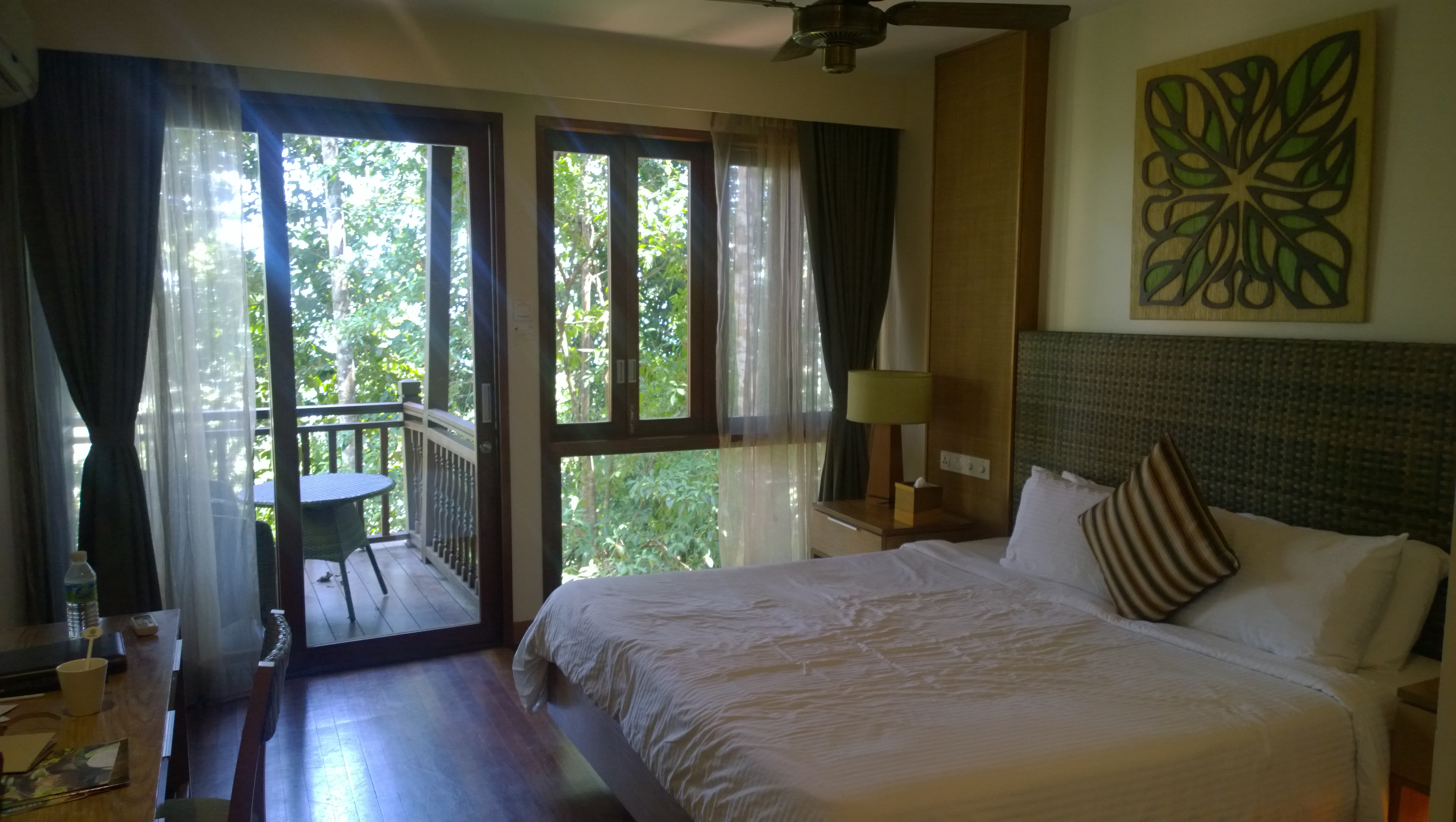 Rain forest villa at Berjaya Langkawi, with big windows for viewing the wildlife