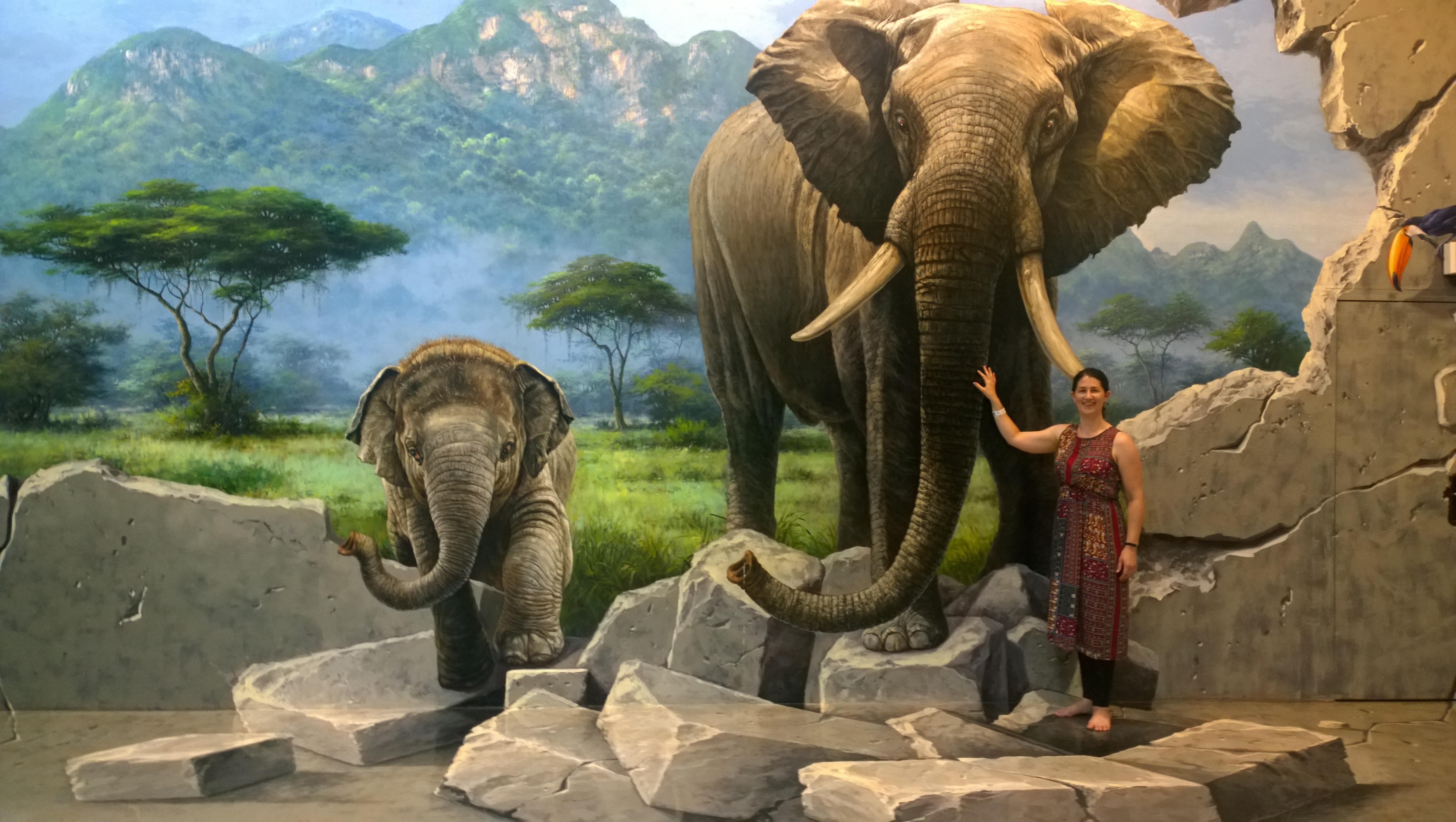 3D art museum Langkawi- mom and baby elephant