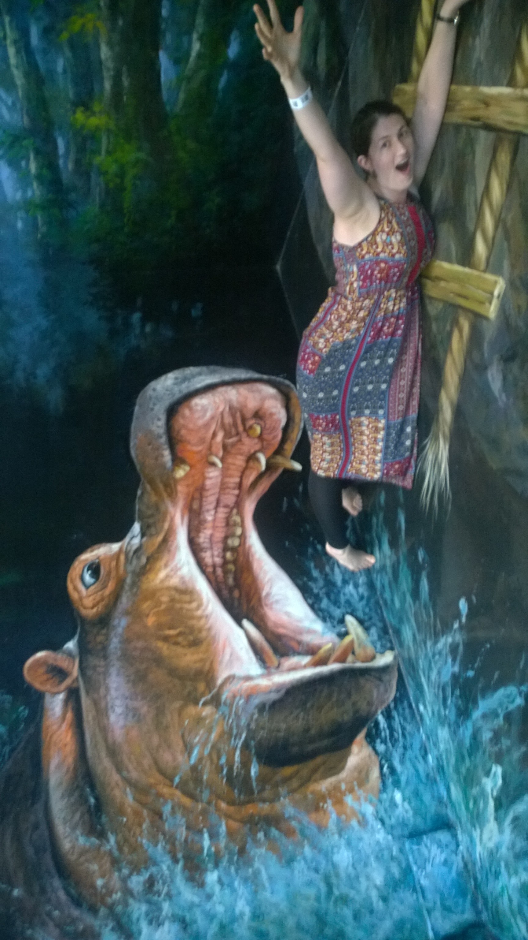 3D art museum Langkawi- escaping from a hungry hippo