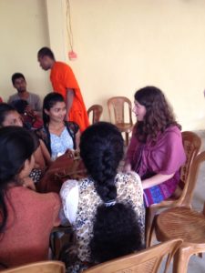 Helping with an English class in Sri Lanka